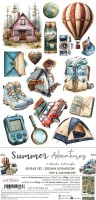 Extras to Cut Set – Trip & Adventure – Summer Adventures,15,75x30,5cm, mirror print, 250 gsm (18 sheets, 9 designs, 2x9 double-sided sheets + 2x bon