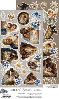 Double-sided paper 31,5x15cm – Holly Night – Jolly Season, 250 gsm, 2 designs (1 sheet)