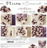 Paper Collection Set 30,5x30,5cm Plum And Caramel, 250 gsm (6 double-sided sheets, 12 designs, bonus design 30,5x30,5 cm on the cover)