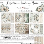 Paper Collection Set 20,3x20,3cm Lifetime Loving You, 250 gsm (24 sheets, 12 designs, 4x6 double-sided sheets + 4x bonus design on the cover)