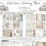 Mix Paper Set 20,3x20,3cm Lifetime Loving You, 250 gsm (24 sheets, 24 designs – collection and basic designs, 2x12 double-sided sheets +5x bonus desig