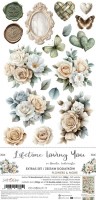 Extras to Cut Set – Flowers & More – Lifetime Loving You,15,75x30,5cm, mirror print, 250 gsm (18 sheets, 9 designs, 2x9 double-sided sheets + 2x bo