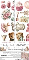 Extras to Cut Set – Mix – Baby Girl Universe,15,75x30,5cm, mirror print, 250 gsm (18 sheets, 18 designs – all Flowers and Baby Girl sheets x1 + 3x b