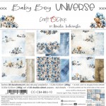 Paper Collection Set 15x15cm Baby Boy Universe, 250 gsm (24 sheets, 12 designs, 4x6 double-sided sheets, bonus design - 2 sheets)
