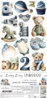 Extras to Cut Set – Baby Boy – Baby Boy Universe,15,75x30,5cm, mirror print, 250 gsm (18 sheets, 9 designs, 2x9 double-sided sheets + 2x bonus on t