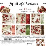 Paper Collection Set 20,3x20,3cm Spirit Of Christmas, 250 gsm (24 sheets, 12 designs, 4x6 double-sided sheets + 4x bonus design on the cover)