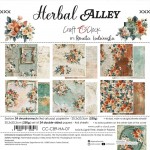 Paper Collection Set 20,3x20,3cm Herbal Alley, 250 gsm (24 sheets, 12 designs, 4x6 double-sided sheets + 4x bonus design on the cover)