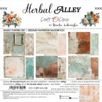 Basic Paper Set 20,3x20,3cm Herbal Alley, 250 gsm (24 sheets, 12 designs, 4x6 double-sided sheets +4x bonus design on the cover)