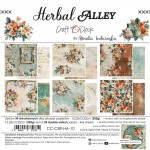 Paper Collection Set 15x15cm Herbal Alley, 250 gsm (24 sheets, 12 designs, 4x6 double-sided sheets, bonus design - 2 sheets)