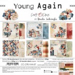 Paper Collection Set 20,3x20,3cm Young Again, 250 gsm (24 sheets, 12 designs, 4x6 double-sided sheets + 4x bonus design on the cover)