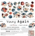 Extras to Cut Set – Flowers & More – Young Again, 30,5x31,5cm, mirror print, 250 gsm (4 sheets, 2 designs, 2x2 double-sided sheets + 2x bonus on t