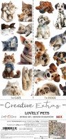 Creative Extras Set MIX 02 – Lovely pets,15,75x30,5cm, mirror print, 250 gsm (18 sheets, 18 designs – all Cats and Dogs sheets x1+ 3x bonus designs on the cover)