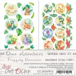 Digi Label Set - Universal, Creative Young - Dino Adventures, 15,5x30,5cm (6 sheets, 2 designs, 2x3 one-sided sheets, 250g)