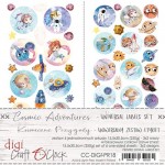 Digi Label Set - Creative Young - Cosmic Adventures, 15,5x30,5cm (6 sheets, 2 designs, 2x3 one-sided sheets, 250g)