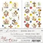 Digi Label Set - Religious, Easter, 15,5x30,5cm (6 sheets, 2 designs, 2x3 one-sided sheets, 250g)