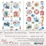 Digi Label Vacation Set Seaside Greetings, 15,5x30,5cm (6 sheets, 2 designs, 3x2 one-sided sheets, 250g)