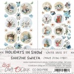 Digi Label Winter Set Holidays In Snow, 15,5x30,5cm (6 sheets, 2 designs, 3x2 one-sided sheets, 250g)