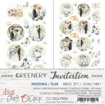 Digi Label Wedding Set – Greenery Invitation, 15,5x30,5cm (6 sheets, 2 designs, 3x2 one-sided sheets, 250g)