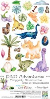 Extras to Cut Set Creative Young - Dino Adventures, 15,5x30,5cm, mirror print, 250 gsm (12 sheets, 6 designs, 2x6 double-sided sheets + bonus design on the cover)
