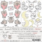 Premium Paper Collection Set 15,5x30,5cm Sweet Prince/Princess - Animals 250 gsm glitter (2 one-sided sheets, 2 designs) (clr 70)
