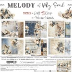 Paper Collection Set 20,3x20,3cm Melody Of My Soul, 250 gsm (24 sheets, 12 designs, 4x6 double-sided sheets + 4x bonus design on the cover)