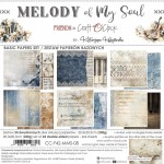 Basic Paper Set 20,3x20,3cm Melody Of My Soul, 250 gsm (24 sheets, 12 designs, 4x6 double-sided sheets +4x bonus design on the cover)