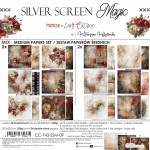 Mix Paper Set 20,3x20,3cm Silver Screen Magic, 250 gsm (24 sheets, 24 designs – collection and basic designs, 2x12 double-sided sheets +5x bonus desig