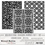 Tracing Papers Set 14 Universal - Pattern, Mixed Media, 15,5x30,5cm, 190 gsm (3 one-sided sheets, 3 designs, black print)
