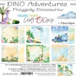 Paper Collection Set 20,3x20,3cm Creative Young - Dino Adventures, 190 gsm (24 sheets, 12 designs, 4x6 double-sided sheets + bonus design on the cover)