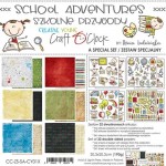 Special Paper Collection Set 20,3x20,3cm Creative Young - School Adventures, 190 gsm (32 sheets: 2x6 double-sided sheets, 2x3 extras to cut PRE-CUT, 2x1 extras to cut , bonus design 4 sheets, 2 designs) (clr 30)