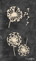 Set of Chipboard Dandelions (3 pcs, approx. 8,5x0,4x0,15cm)