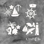 Set of Chipboard Seaside 2 (largest 6x8x0,15cm)