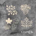 Set of Chipboard Leaves with a shaker 1 ( largest 8x8x0,15cm)