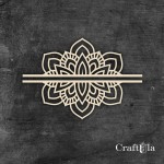 Chipboard Mandala 0869 (2 halves, approx. 9x3cm x0,15cm each)
