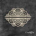 Chipboard Mandala 0870 (2 halves, approx. 9x3cm x0,15cm each)