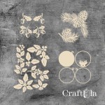 Set of Chipboard Christmas with a shaker 1040 (largest 8x8x0,15cm)