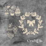 Set of Chipboard Christmas 1241 (largest 7,5x7,5x0,15cm)