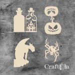 Set of Chipboard the Halloween 4 ( largest 8x6x0,15cm)