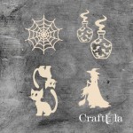 Set of Chipboard the Witch 5 ( largest 8x4x0,15cm)