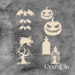 Set of Chipboard the Halloween 6 ( largest 6x5x0,15cm)