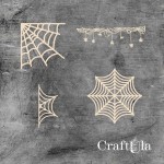 Set of Chipboard the Spider webs ( largest 16x5x0,15cm)