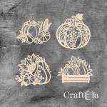 Set of Chipboard Pumpkins 1 ( each around 6x6x0,15cm)