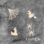 Set of Chipboard the Witch 8 ( largest 5,5x5,5x0,15cm)