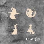 Set of Chipboard the Witch 9 ( each around 5,5x5,5x0,15cm)