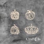 Set of Chipboard Pumpkins 5 ( each around 5,5x5,5x0,15cm)
