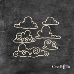 Set of Chipboard Clouds (largest. 7x5x0,15cm)