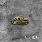 Mirrored gold plexiglass Wedding Rings (3 pcs, 8x6cm)