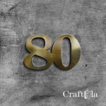 Mirrored gold plexiglass number 80 (2 pcs, 8x5cm)