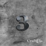 Mirrored silver plexiglass number – 3 (3 pcs, 4x5cm)