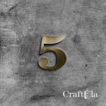 Mirrored gold plexiglass number – 5 (3 pcs, 4x5cm)